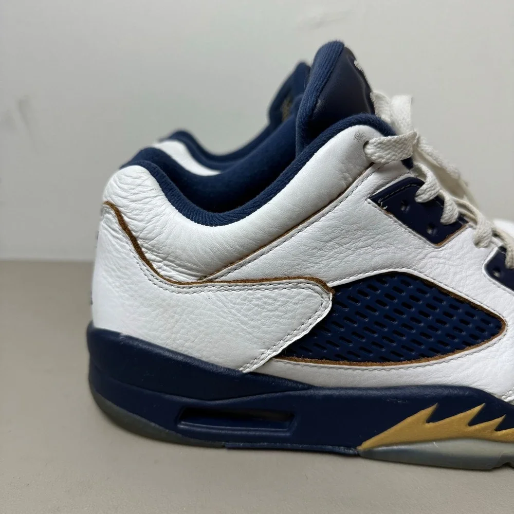 Nike Air Jordan 5 Retro Low Men 8.5 Dunk From‎ Above Shoe Sneaker White Blue